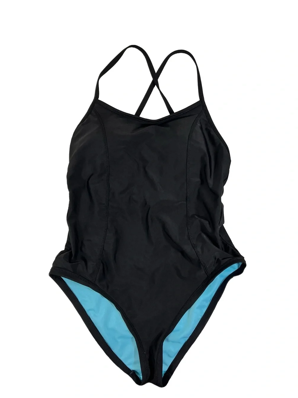 Zella Black One Piece Swimsuit Strappy, size Large